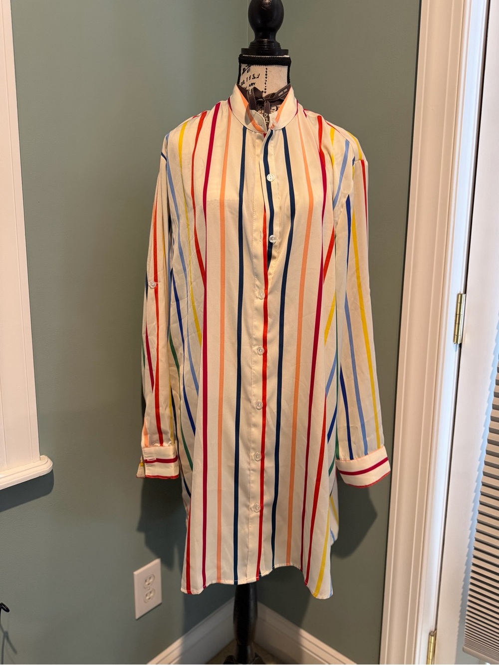 summersalt Rainbow Stripe swim coverup